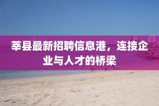 莘縣最新招聘信息港，連接企業(yè)與人才的橋梁