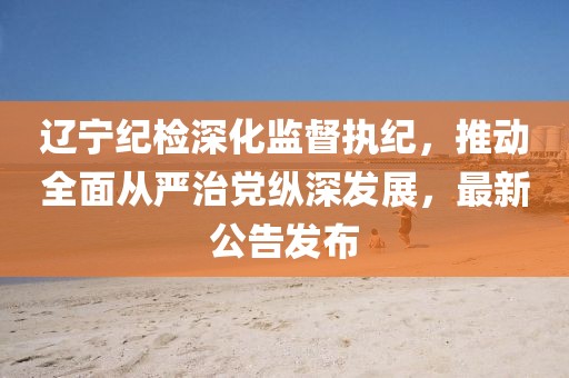 遼寧紀檢深化監(jiān)督執(zhí)紀，推動全面從嚴治黨縱深發(fā)展，最新公告發(fā)布