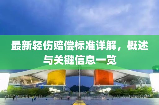 最新輕傷賠償標準詳解，概述與關鍵信息一覽