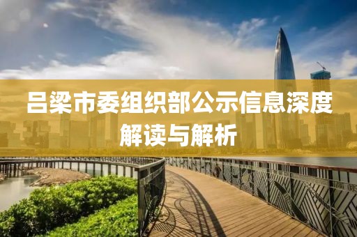 呂梁市委組織部公示信息深度解讀與解析