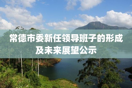 常德市委新任領(lǐng)導(dǎo)班子的形成及未來展望公示