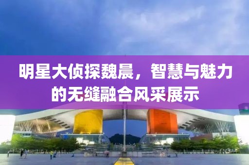 明星大偵探魏晨，智慧與魅力的無縫融合風(fēng)采展示