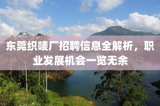 東莞織嘜廠招聘信息全解析，職業(yè)發(fā)展機(jī)會(huì)一覽無(wú)余