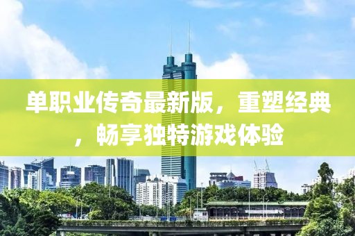 單職業(yè)傳奇最新版，重塑經(jīng)典，暢享獨(dú)特游戲體驗(yàn)