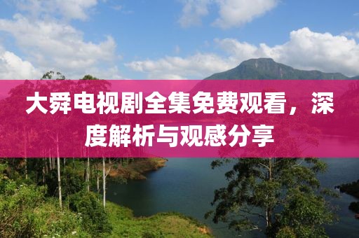 大舜電視劇全集免費(fèi)觀看，深度解析與觀感分享