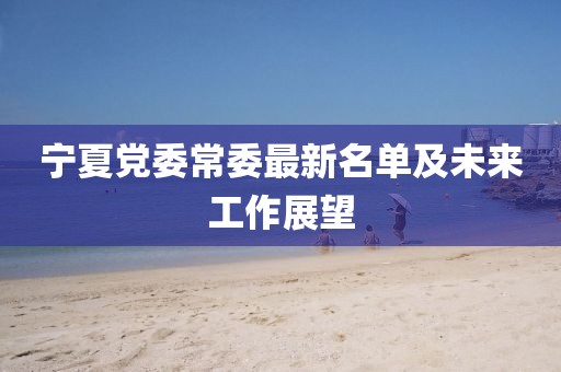 寧夏黨委常委最新名單及未來工作展望