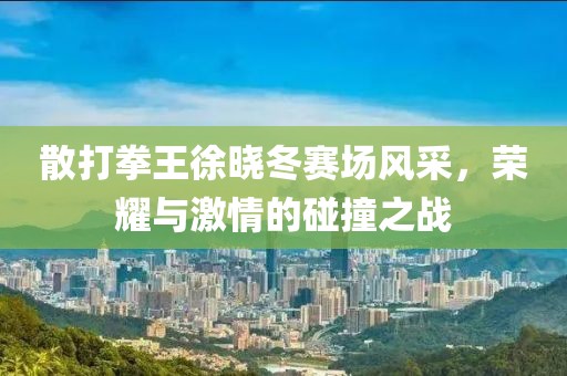 散打拳王徐曉冬賽場風采，榮耀與激情的碰撞之戰(zhàn)