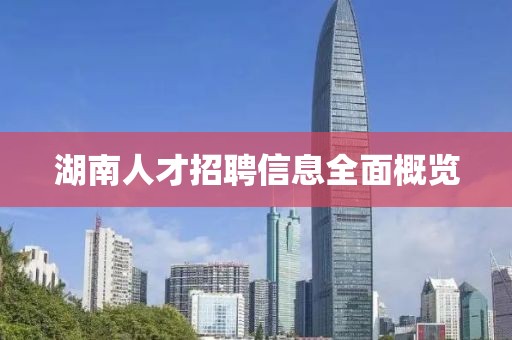 湖南人才招聘信息全面概覽