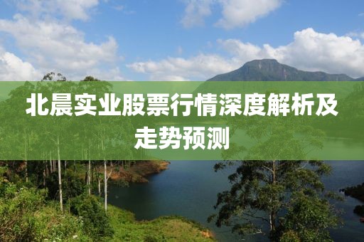 北晨實業(yè)股票行情深度解析及走勢預測