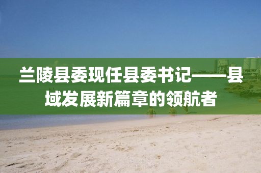 蘭陵縣委現(xiàn)任縣委書記——縣域發(fā)展新篇章的領(lǐng)航者