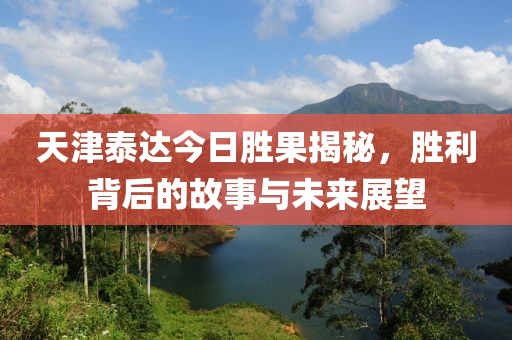 天津泰達(dá)今日勝果揭秘，勝利背后的故事與未來(lái)展望