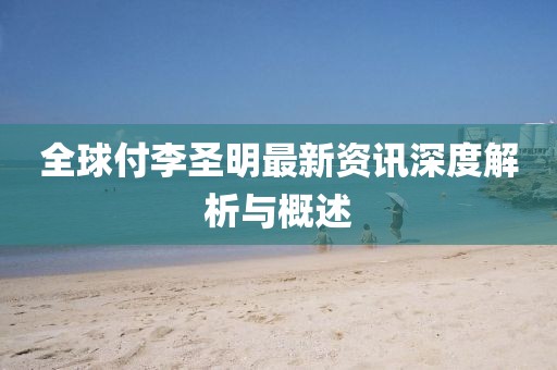 全球付李圣明最新資訊深度解析與概述