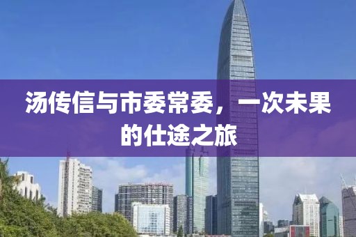 湯傳信與市委常委，一次未果的仕途之旅