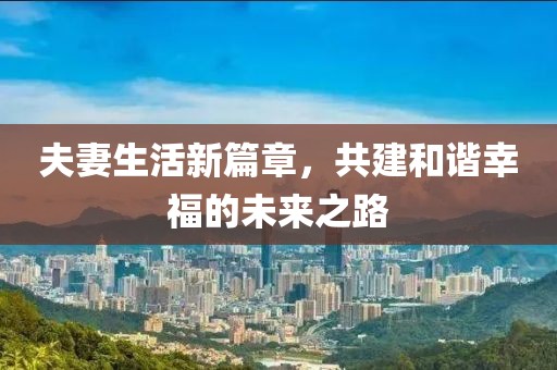 夫妻生活新篇章，共建和諧幸福的未來之路
