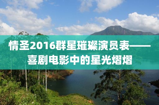 情圣2016群星璀璨演員表——喜劇電影中的星光熠熠