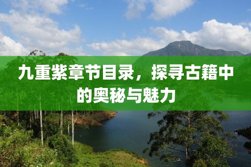 九重紫章節(jié)目錄，探尋古籍中的奧秘與魅力