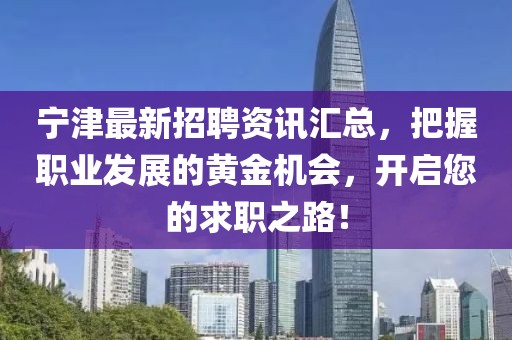 寧津最新招聘資訊匯總，把握職業(yè)發(fā)展的黃金機會，開啟您的求職之路！