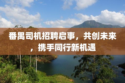 番禺司機(jī)招聘啟事，共創(chuàng)未來，攜手同行新機(jī)遇