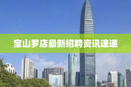寶山羅店最新招聘資訊速遞