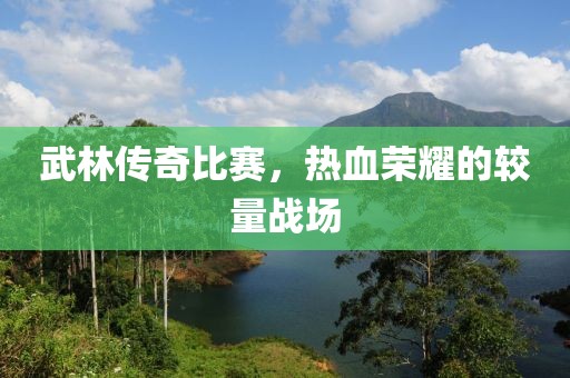 武林傳奇比賽，熱血榮耀的較量戰(zhàn)場(chǎng)