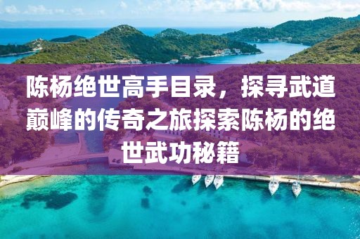 陳楊絕世高手目錄，探尋武道巔峰的傳奇之旅探索陳楊的絕世武功秘籍