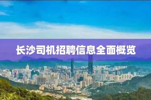 長沙司機(jī)招聘信息全面概覽