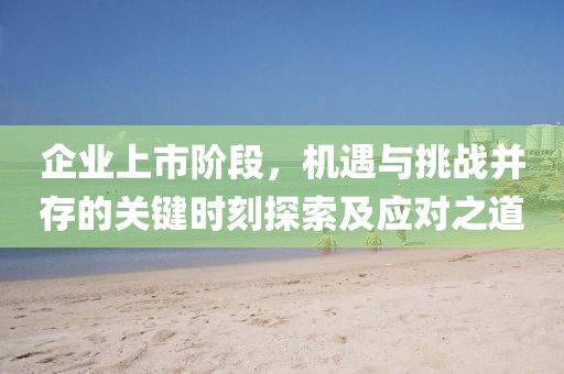 企業(yè)上市階段，機(jī)遇與挑戰(zhàn)并存的關(guān)鍵時刻探索及應(yīng)對之道
