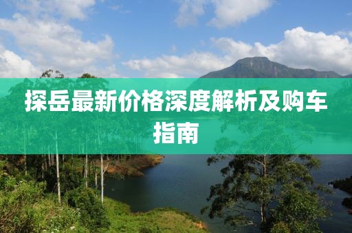 探岳最新價(jià)格深度解析及購車指南