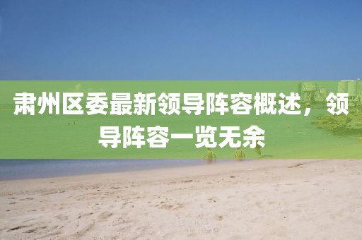肅州區(qū)委最新領(lǐng)導(dǎo)陣容概述，領(lǐng)導(dǎo)陣容一覽無余