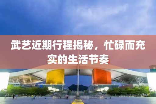 武藝近期行程揭秘，忙碌而充實(shí)的生活節(jié)奏