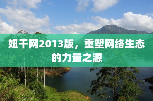 妞干網(wǎng)2013版，重塑網(wǎng)絡(luò)生態(tài)的力量之源