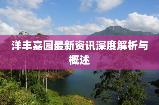 洋豐嘉園最新資訊深度解析與概述