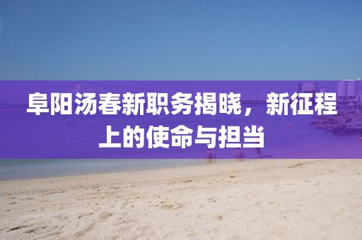 阜陽(yáng)湯春新職務(wù)揭曉，新征程上的使命與擔(dān)當(dāng)