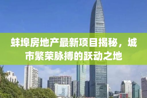 蚌埠房地產(chǎn)最新項目揭秘，城市繁榮脈搏的躍動之地