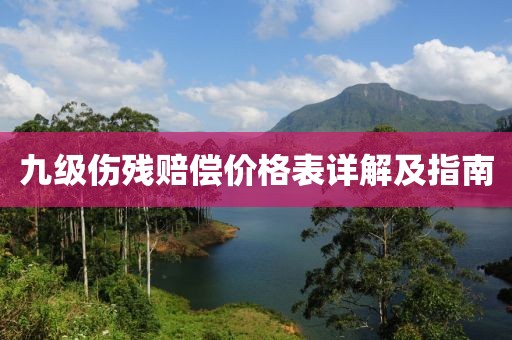 九級(jí)傷殘賠償價(jià)格表詳解及指南