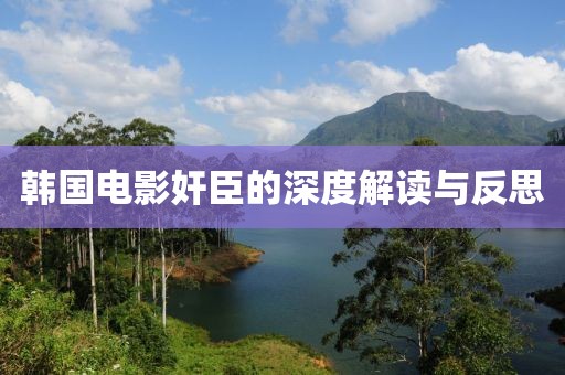 韓國電影奸臣的深度解讀與反思
