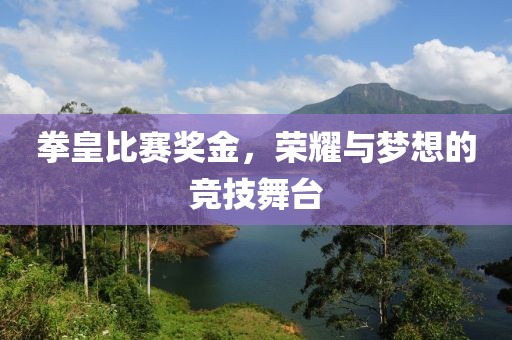拳皇比賽獎(jiǎng)金，榮耀與夢(mèng)想的競(jìng)技舞臺(tái)
