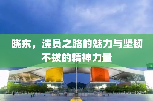 曉東，演員之路的魅力與堅韌不拔的精神力量